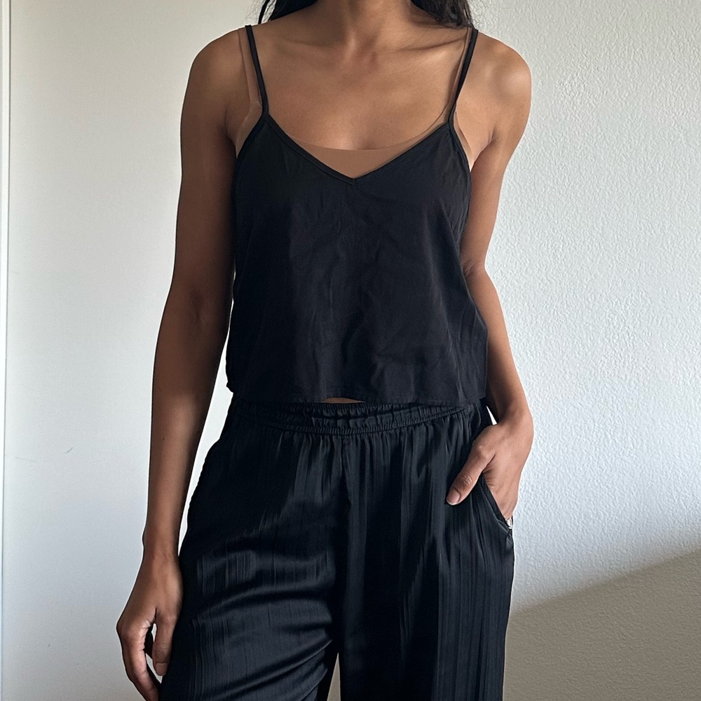 Maje Black Camisole Top | French Designer Minimalist | Size S